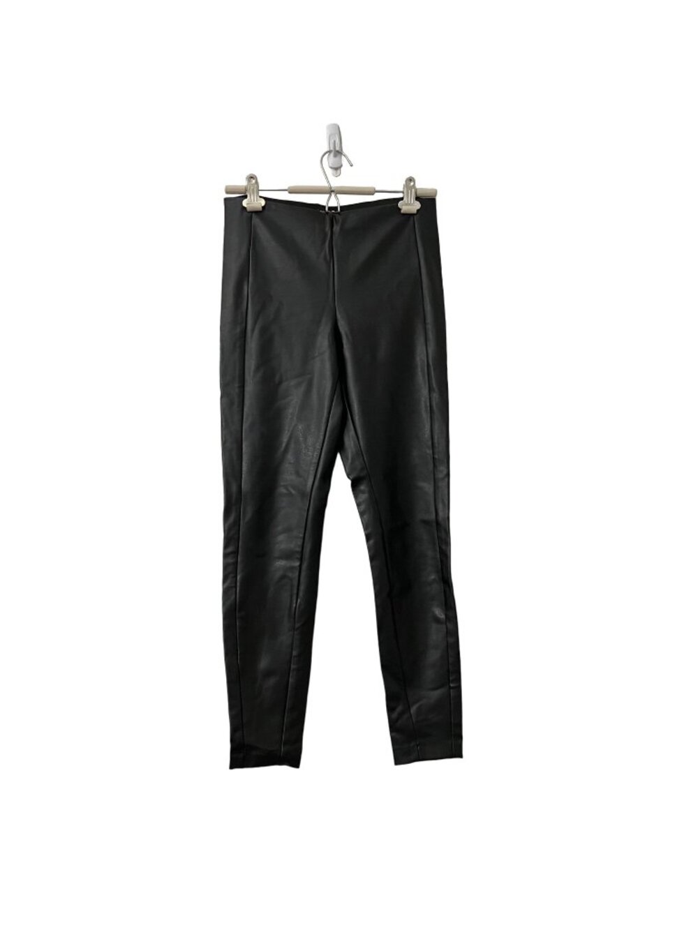 Banana Republic Womens Black Faux Leather Devon Pull On Skinny Pants Size 2